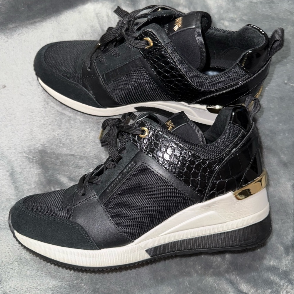 Michael Kors Black and Gold Sneakers